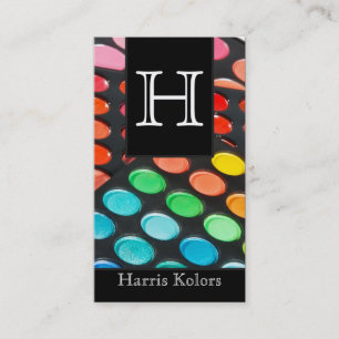 Black White Make Up Artist Palette Business Card