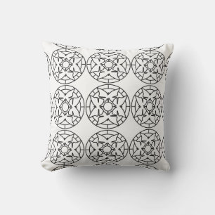 Black White Mandala Butterflies Pattern Pillow
