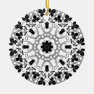 Black & White Mandala Mystical Christmas Ornament