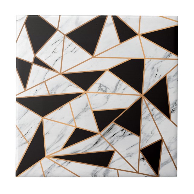 Black & White Marble Ceramic Tile (Front)