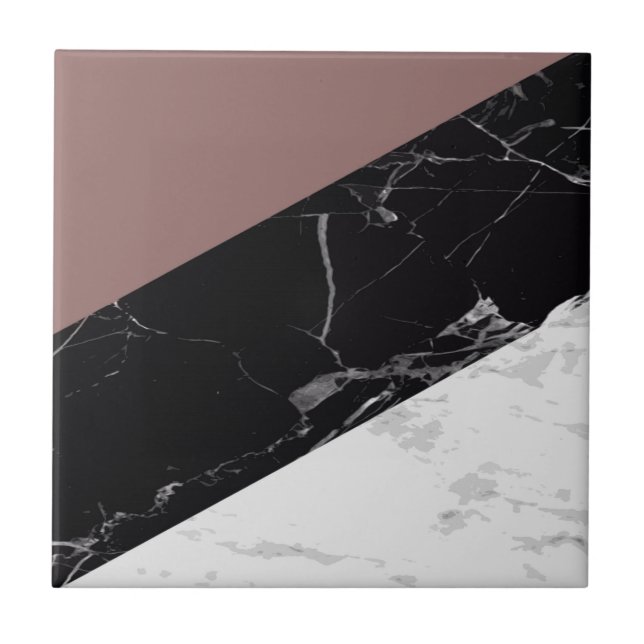 Black & White Marble Ceramic Tile (Front)