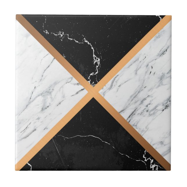 Black & White Marble Ceramic Tile (Front)