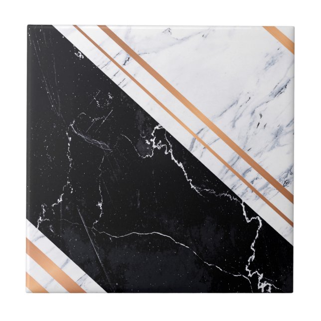 Black & White Marble Ceramic Tile (Front)