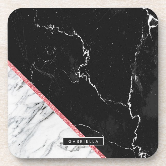 Black & White Marble Coaster (Front)