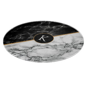 Black White Marble Cutting Board Gift Your Letter
