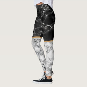 Black White Marble Leggings