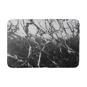 Black & White Marble Modern Glam Trendy Bath Mat