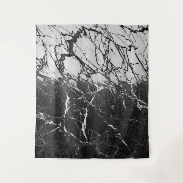 Black & White Marble Modern Glam Trendy Tapestry (Front)