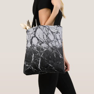Black & White Marble Modern Glam Trendy Tote Bag