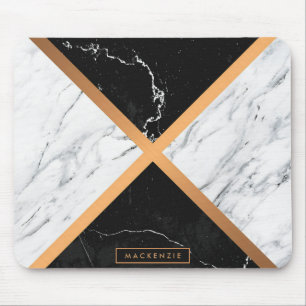 Black & White Marble Mouse Pad