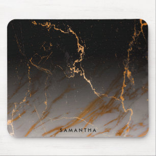 Black & White Marble Mouse Pad