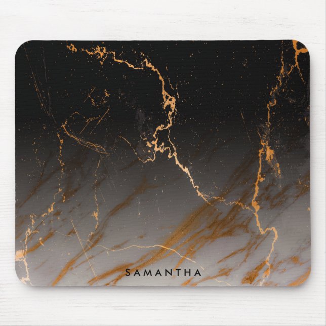 Black & White Marble Mouse Pad (Front)
