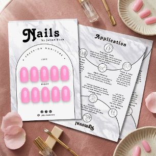 Black & White Marble Nail Packaging Display Card