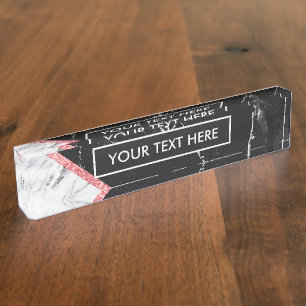 Black & White Marble Nameplate