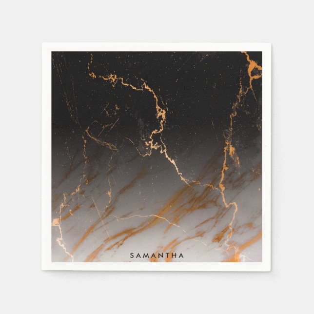 Black & White Marble Napkin (Front)