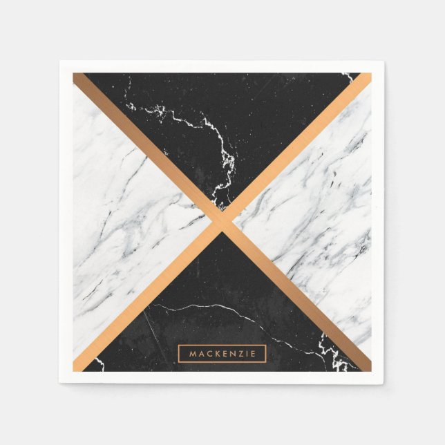 Black & White Marble Napkin (Front)