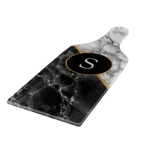 Black White Marble Personalised Cutting Board