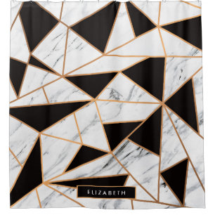 Black & White Marble Shower Curtain