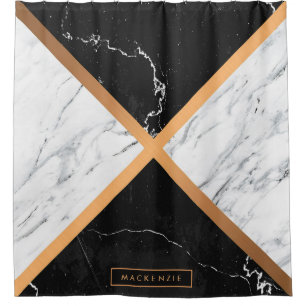 Black & White Marble Shower Curtain
