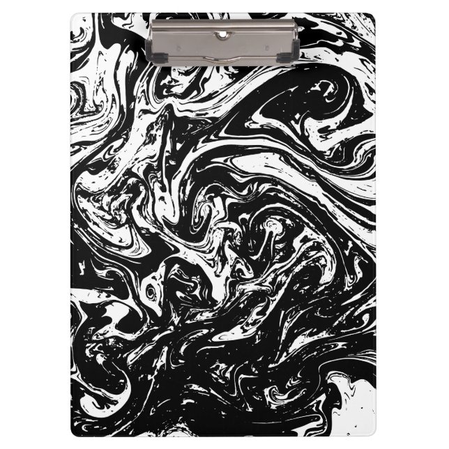 Black & White Marble Style Clipboard (Front)