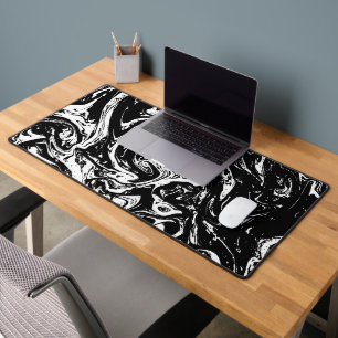 Black & White Marble Style Desk Mat