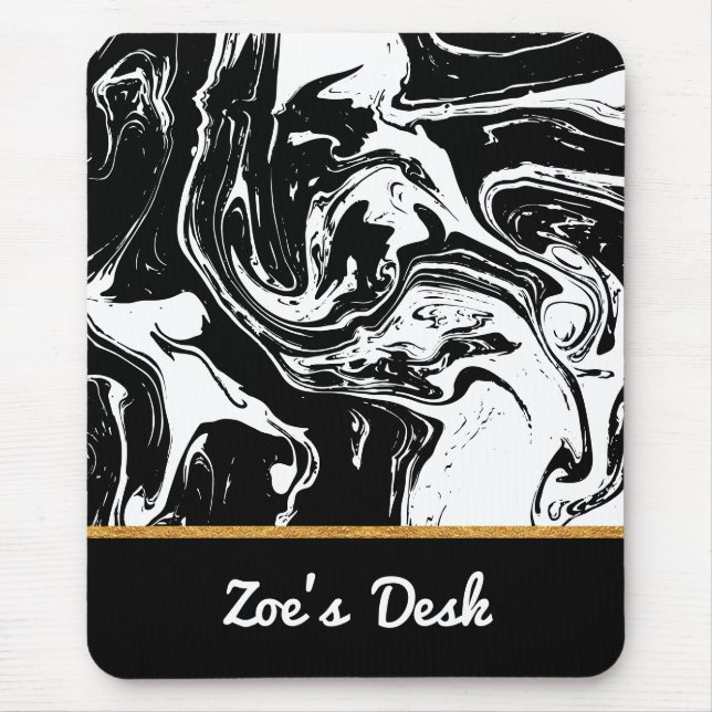 Black & White Marble Style Mousepad (Front)