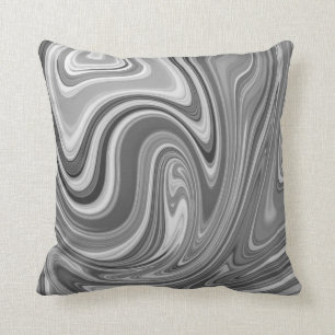 Black & White Marble Swirls Cushion