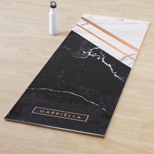 Black & White Marble Yoga Mat