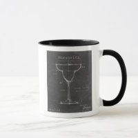 Black & White Margarita Glass Blueprint