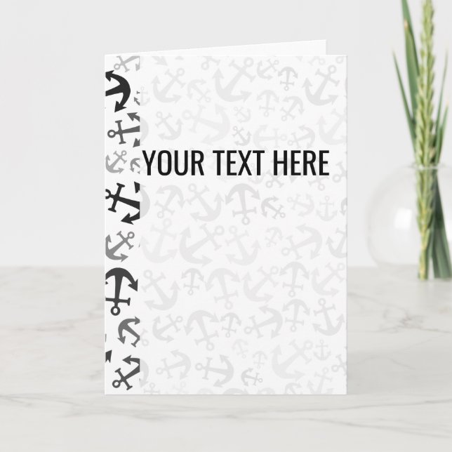Black White Marine Anchor Pattern Announcement (Front)