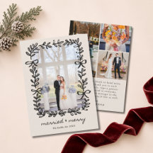 Black & White Married & Merry Garland 4 Photo