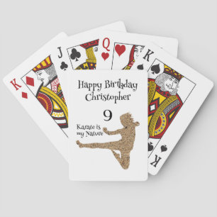 Black & White Martial Arts Karate Birthday Party  Playing Cards
