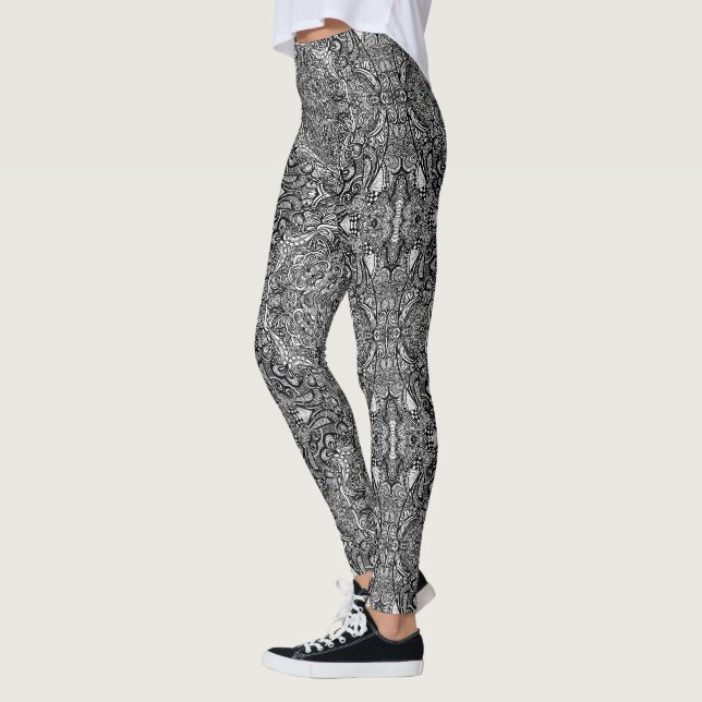 Black & White Medallion Leggings (Left)