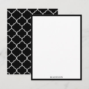 Black & White Mediterranean Moroccan Pattern Card