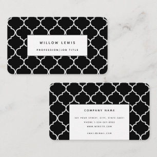 Black & White Mediterranean Moroccan Simple Business Card