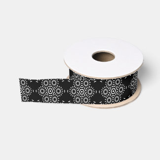 Black & White Mediterranean Tile Grosgrain Ribbon