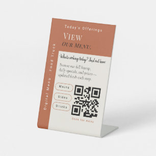 Black & White Menu QR Code QR Code Sign