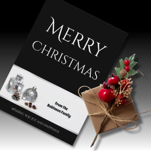 Black White Merry Christmas Card