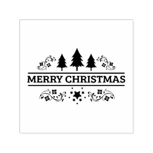 Black White Merry Christmas Self-inking Stamp