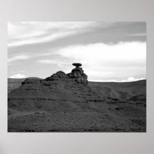 Black & White Mexican Hat Rock Formation 16x20 Poster