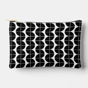 Black & White Mid Century Modern Abstract Pattern Accessory Pouch
