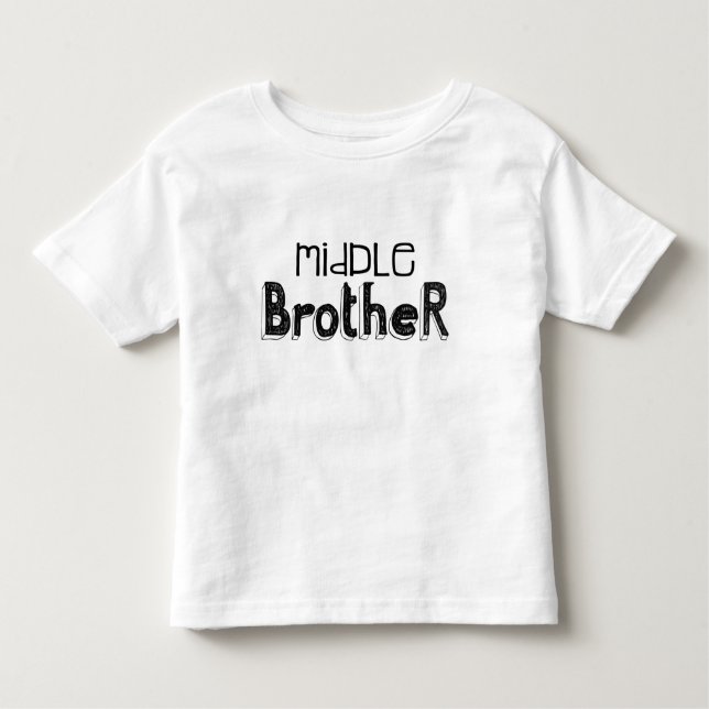 Black & White Middle Brother Typography T-Shirt (Front)