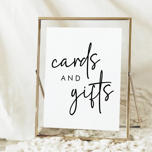 Black & White Minimal Bridal Shower Cards & Gifts Poster (Creator Uploaded)