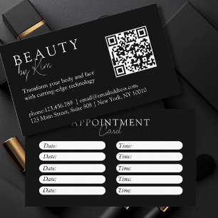 Black & White, Minimal, Elegant, Salon Appointment Card