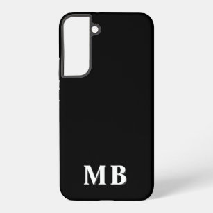 Black & White   Minimal Modern Initial Monogram Samsung Galaxy Case