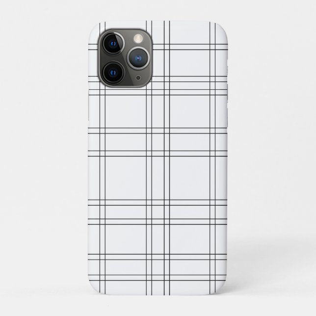 Black & White Minimal Modern Plaid Clean Pattern Case-Mate iPhone Case (Back)