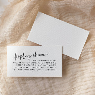 Black & White Minimal Script Bridal Display Shower Enclosure Card