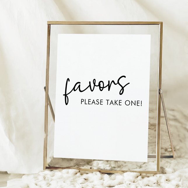 Black & White Minimal Script Bridal Shower Favours Poster (Creator Uploaded)