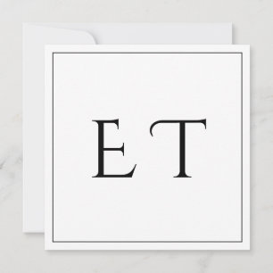 Black& White Minimal Square Wedding RSVP Card