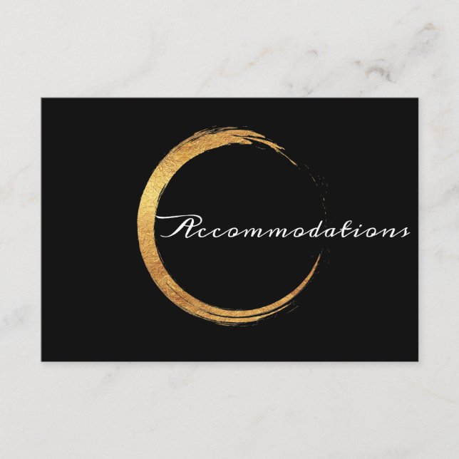 Black White Minimalism Gold Lux Accommodation Enclosure Card (Front)